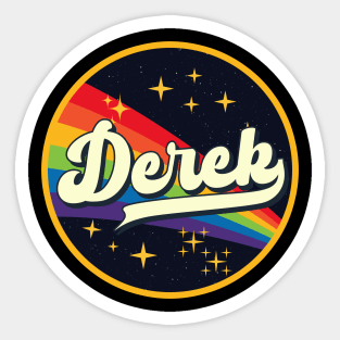 Derek // Rainbow In Space Vintage Style Sticker